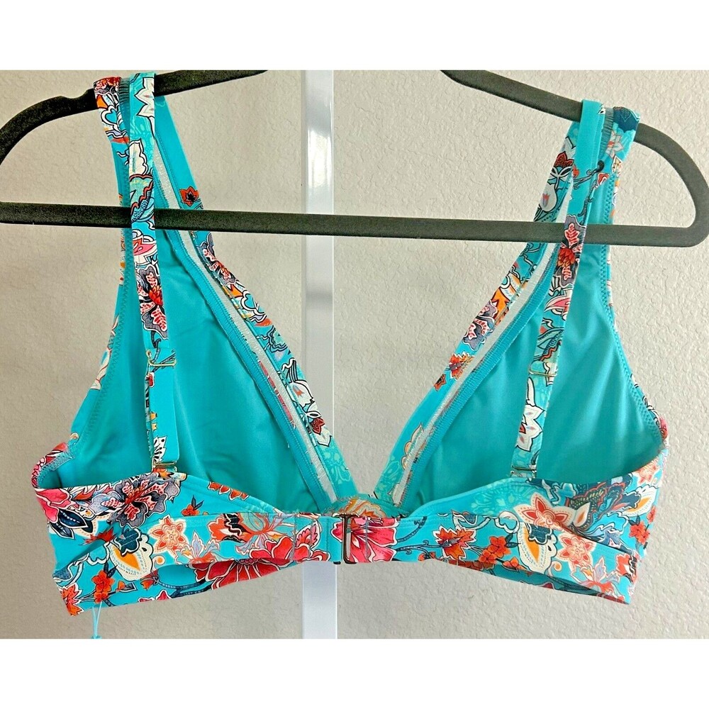 NWT Sea Level Swim Dominica Tri Bra Bikini Swim Top With Luminous Trim Aqua 10 - Picture 5 of 13